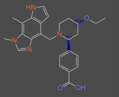 A colored molecule with annotations, representing the diverse drawing styles found in scientific papers that OCSR models must handle.