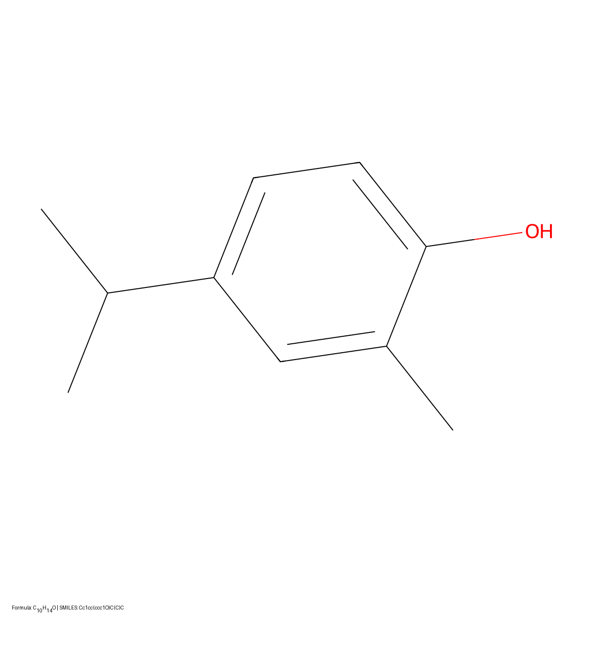 Thymol molecular structure diagram for Staker deep learning OCSR