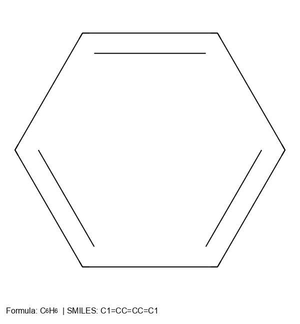 Benzene molecular structure with formula C6H6
