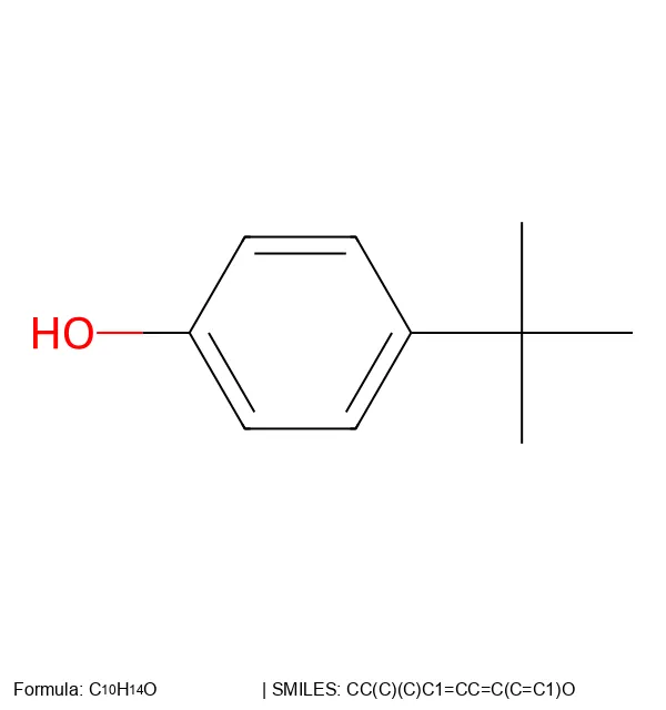 4-tert-butylphenol with properly formatted legend